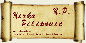 Mirko Pilipović vizit kartica